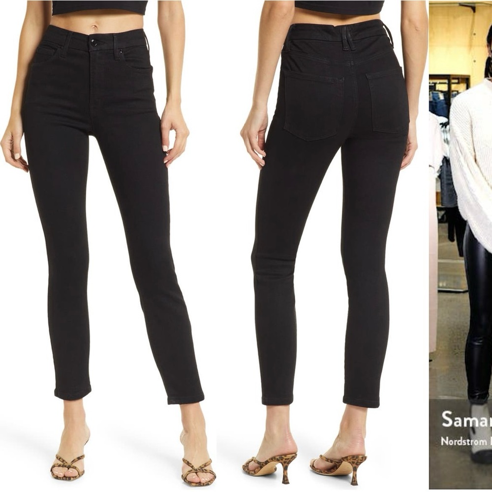 Good American Always Fits Good Skinny Jeans Black